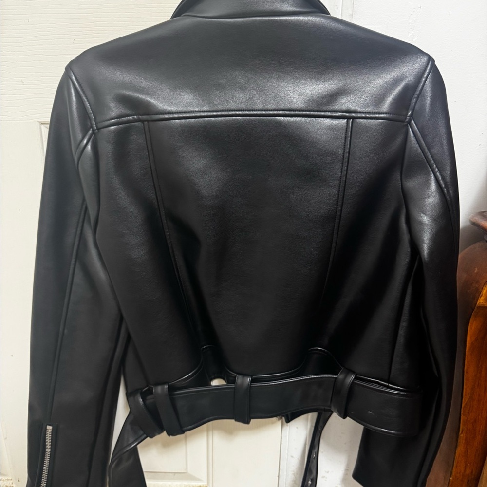 Urban Outfitters Black Leather Biker Jacket - Picture 6 of 6